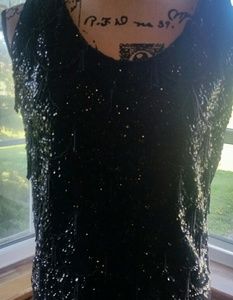 Black wool sequined top sz.M